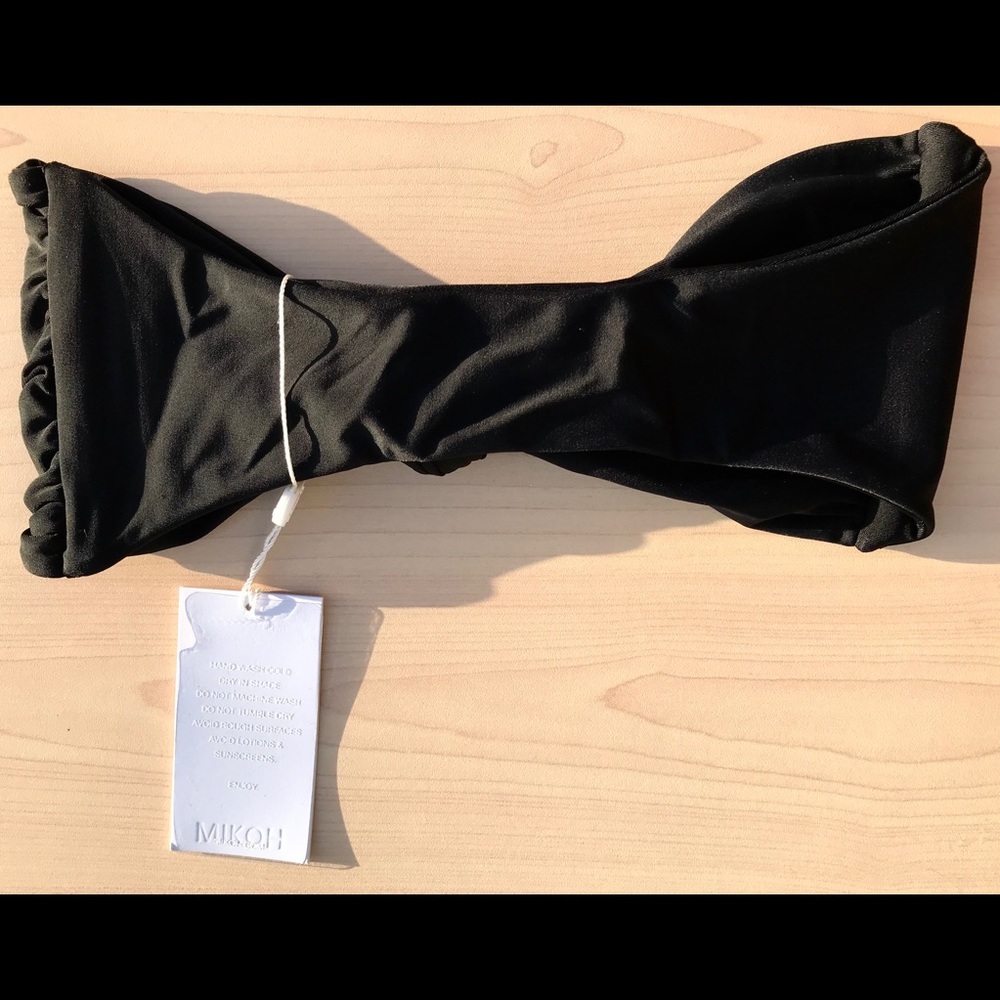 Free People Mikoh Black Carmel Bikini Top Strapless Knotted Bandeau Swim Retro - Picture 8 of 8